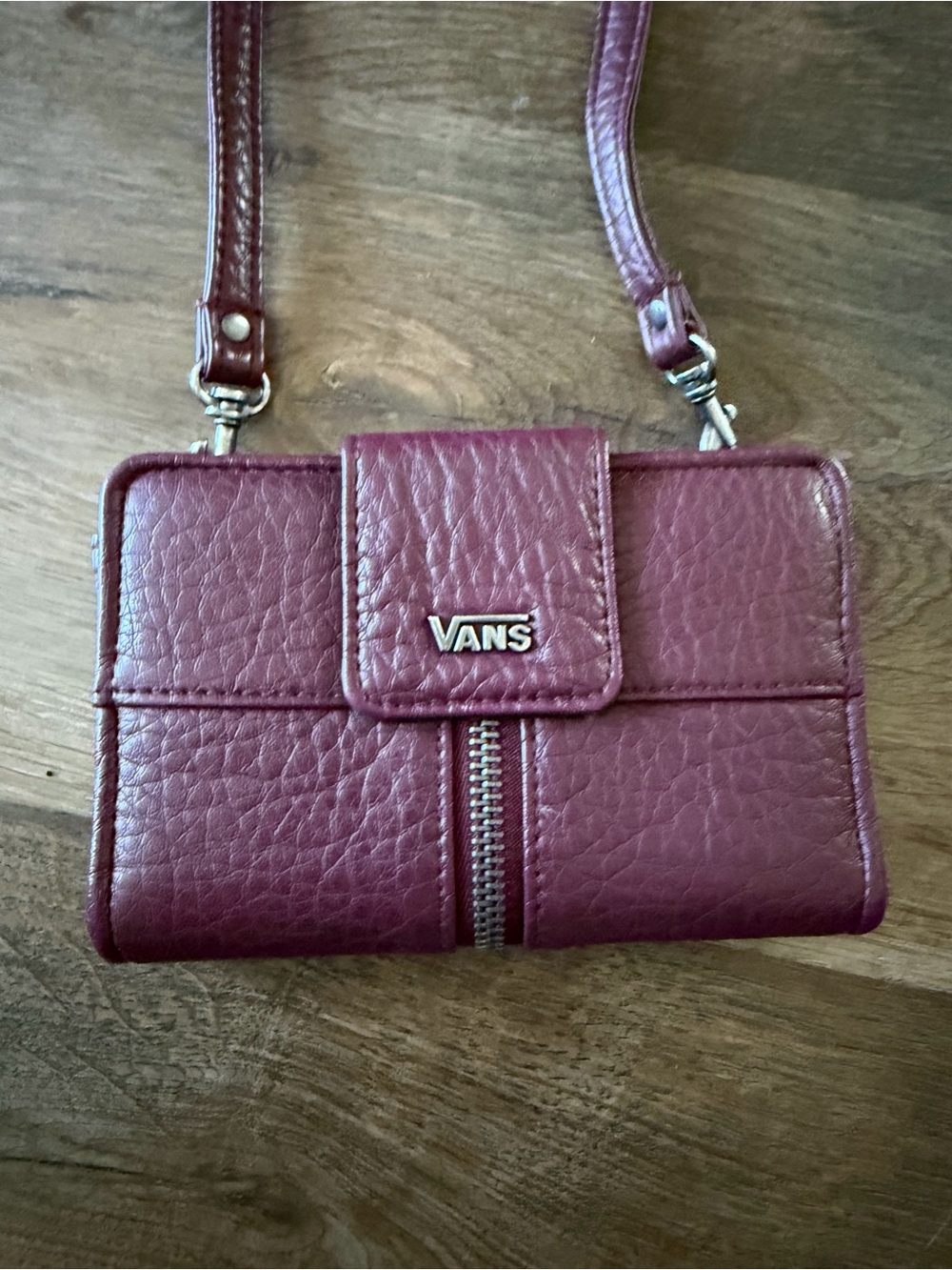 Vans Burgundy Textured Crossbody Wallet